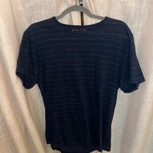 Etro Navy Tee with Red Stripes